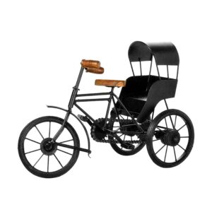 Vintage Metal Rickshaw Showpiece – Handcrafted Decorative Model