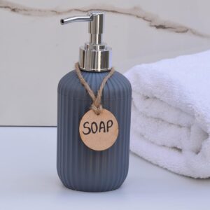 Liquid Soap Dispenser|Sanitizer Dispenser, Lotion, Shampoo Dispenser | Handwash Bottle for Kitchen | Soap Dispenser for Wash Basin | 300 MLL (Pack of 1, Metallic Grey)