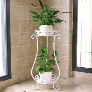 Two-tier wrought iron plant stand