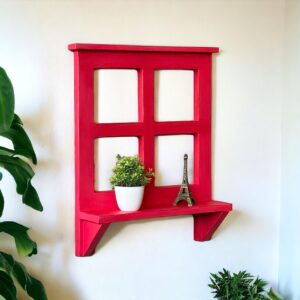 Vintage Window Frame Wall Shelf