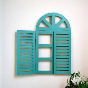 Vintage Wooden Window Frame Wall Décor