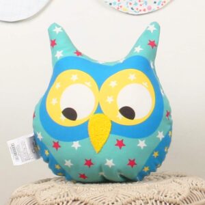 Micro Filled Shape Cute Cushion For Kids (Owl Blue), Pack of 1