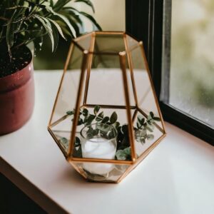 Geometric Glass Candle Holder