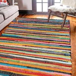 Handwoven Multicolor Cotton Chindi Rug (4x6 feet)