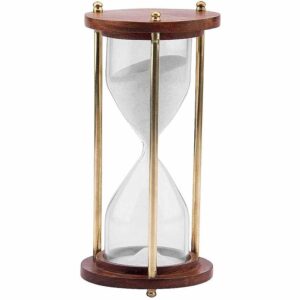 Vintage Wooden & Brass Hourglass