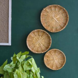 Handwoven Bamboo Wall Basket Set - Decorative & Multi-Purpose
